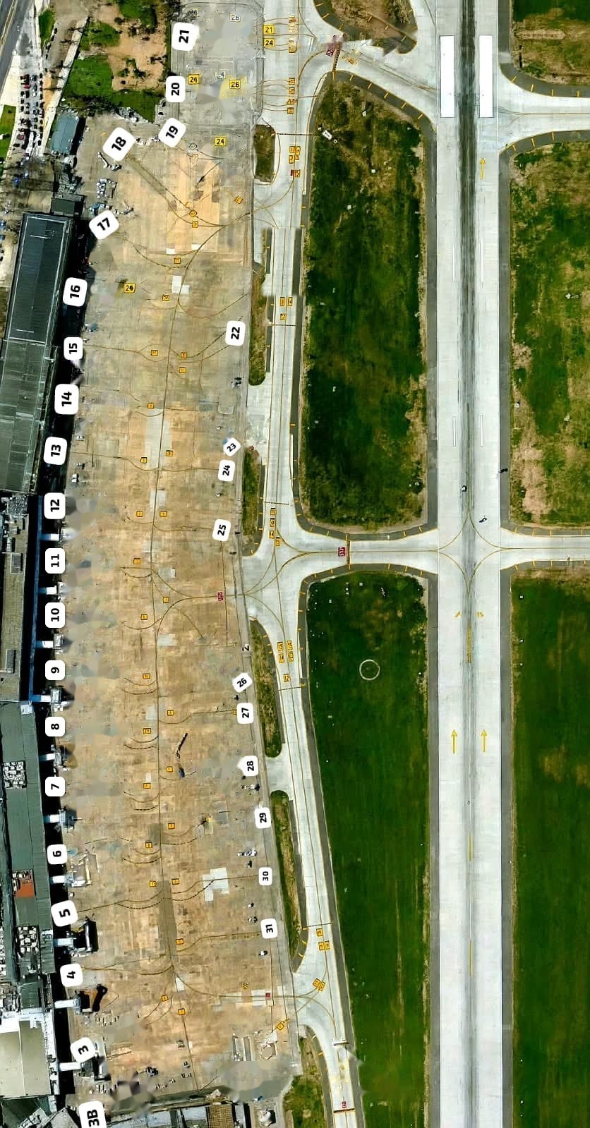 Mapa de posiciones de Aeroparque